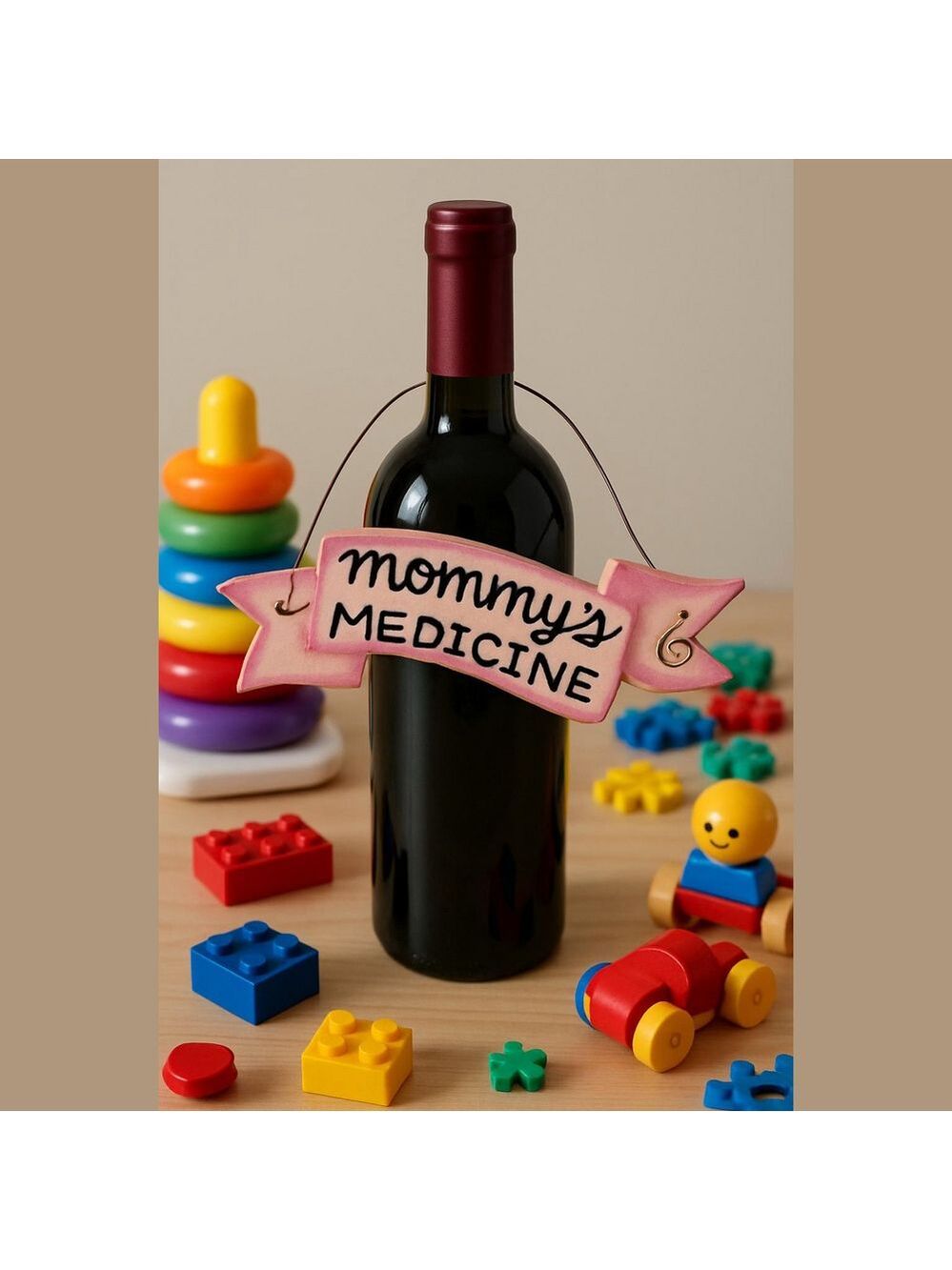 ($2) Happy Hour Bottle Tags - Mommy's Medicine